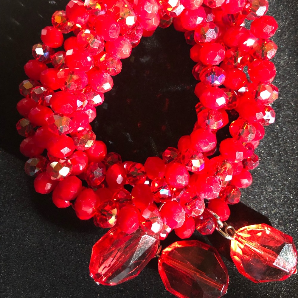 Sassy Jones Red ‘MALIA’ Bracelet Stack (set of 6)